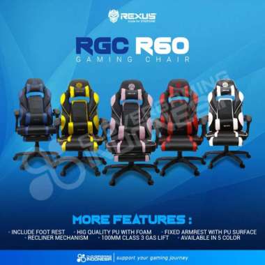 Rexus RGC R-60 FOOTREST - RGC R60 RGC-R60 Gaming Chair Kursi Gaming Pink