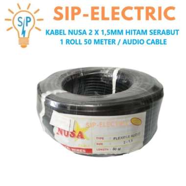 KABEL NUSA NYYHY 2X1.5 MM HITAM 1 ROLL 50 MTR / NUSA NYYHY 2X1,5MM