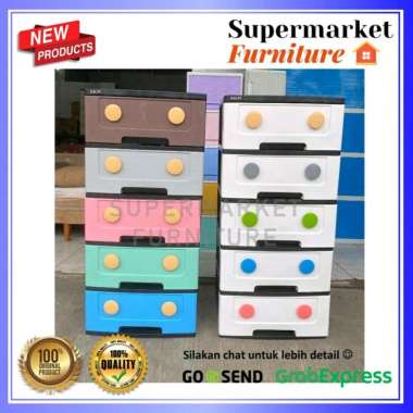 LEMARI PLASTIK SUNLIFE LEMARI PLASTIK LACI 5SUSUN GALAXY DRAWER BUBBLE 3 LAPIS LACI PUTIH