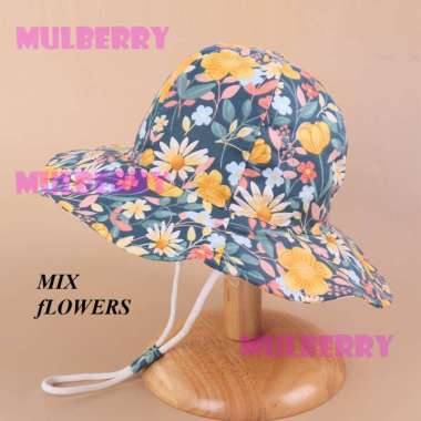 Chanel7 Topi Bucket Bayi dan Anak Flowers Sizes / Baby Fashion Bucket Hat Mix Flowers M