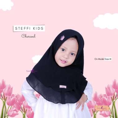 EmmaQueen - Jilbab Anak Instan Steffi S Charcoal