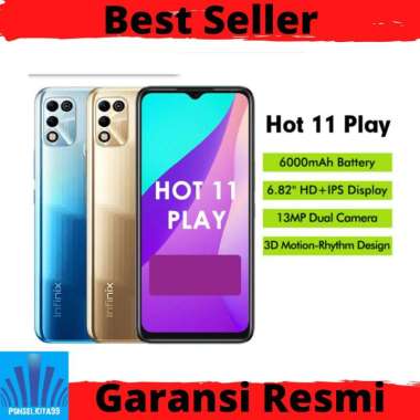 Smartphone Infinix Hot 11 play 4+64gb Garansi Resmi New Segel