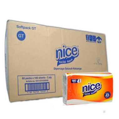 TISU NICE 180 SHEET [1 DUS / 1 KARTON / 60 PCS] putih
