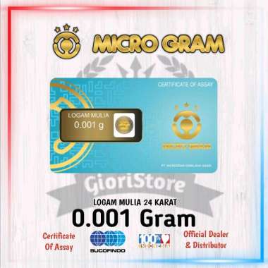 Microgram 0.001 Gram Logam Mulia Emas Mini Asli 24 Karat