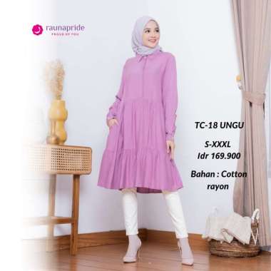 Tunik Rauna Terbaru / TC - 15, 16, 17, 18, 19, 20, 21 / Fashion Muslim XXL ungu