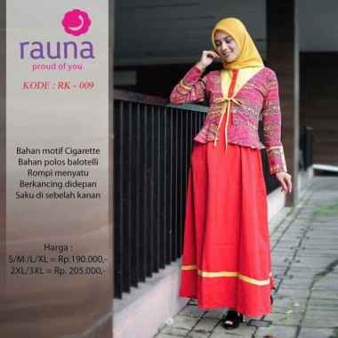 DRESS RAUNA / RK - 09 / FASHION MUSLIM XXL MERAH