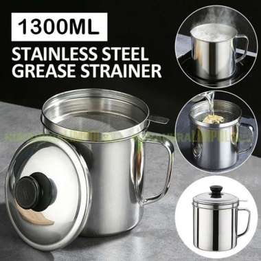 Tempat Wadah Saringan Minyak Oil Pot Strainer Stainless Steell