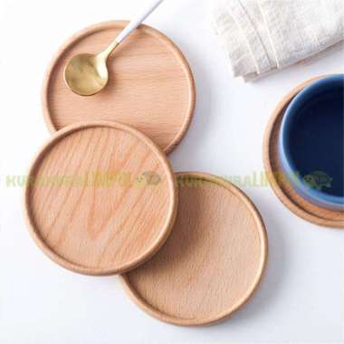 Coaster Kayu Tatakan Gelas Alas Gelas Kayu Mahoni Premium Wood Coaster
