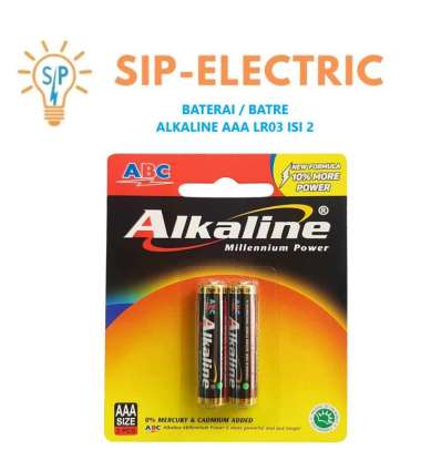 BATRE / BATERAI ABC ALKALINE AAA LR03 ISI 2 / BATTERY LR3 1.5 VOLT