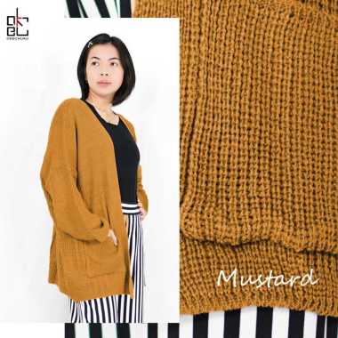 Okechuku OVERSIZE LAVELLA KARDIGAN Wanita Outer Wanita Cardigan Rajut Mustard
