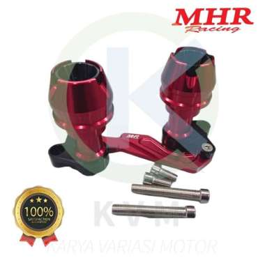 Slider Pelindung Jalu Knalpot Universal MHR Racing CNC Quality Full Red Old