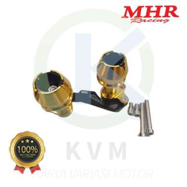 Slider Pelindung Jalu Knalpot Universal MHR Racing CNC Quality Gold Black Old