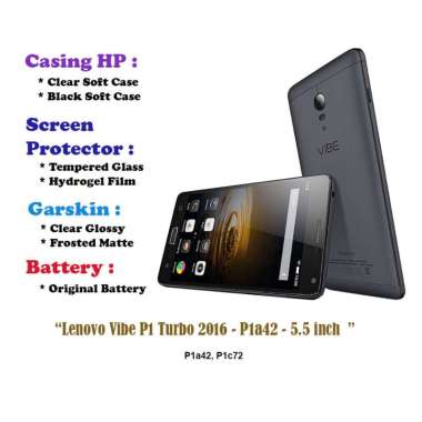 Lenovo Vibe P1 Turbo 2016 - P1a42 - 5.5 inch - Case - Screen Protector - Battery - Dll Battery
