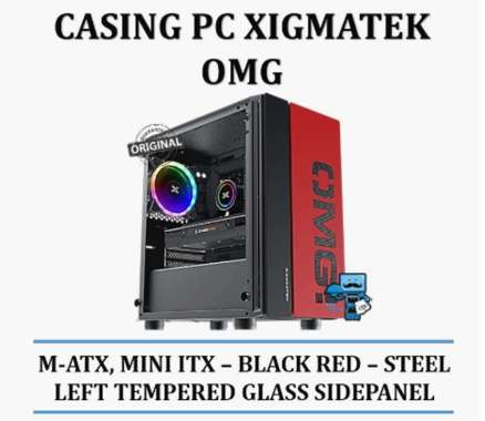 Casing PC Xigmatek OMG Black Red - M-ATX & MINI ITX