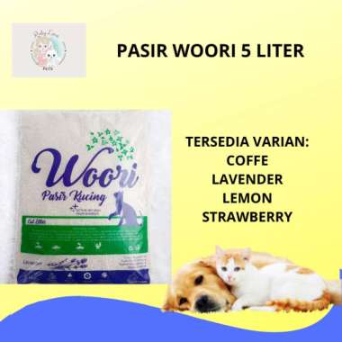 PASIR WOORI BENTONITE CAT LITTER/PASIR GUMPAL WANGI 5 LITER/PASIR KUCING GUMPAL 5 LITER KOPI