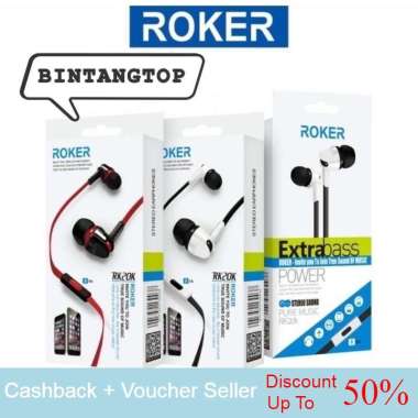 Roker - Rk20k - Promo Diskon Flash Sale - Headset Earphone - Handsfree extrabass HP Laptop Komputer
