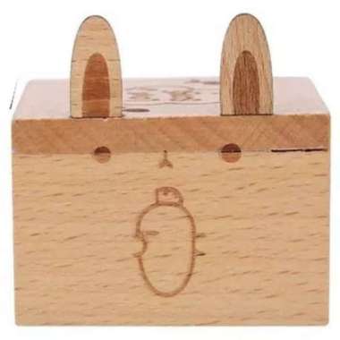 Wooden Music Box Vintage Kotak Musik Kayu Kado Ultah Unik Kelinci