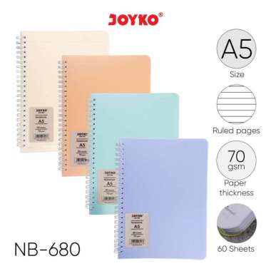 Ruled Notebook Diary Agenda Buku Catatan Bergaris Joyko NB-680 60 Lembar Pastel Orange