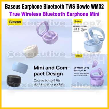 Baseus Earphone Bluetooth TWS Bowie WM02 - True Wireless Bluetooth Earphone Mini - Garansi 6 Bulan B