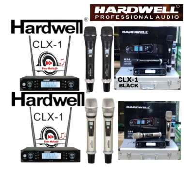 Mic Wireless Hardwell CLX 1 Original 2 Mic PeGanG hitam