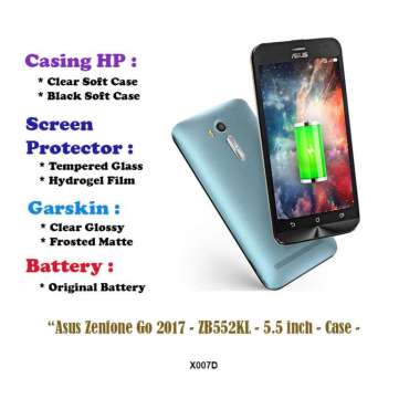 Asus Zenfone Go 2017 - ZB552KL - 5.5 inch - Case - Screen Protector - Battery - Dll Garskin Clear