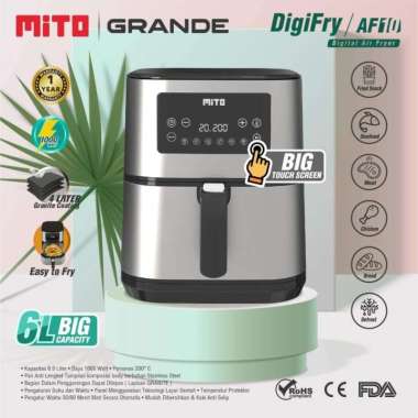 DIGITAL AIR FRYER MITO 6 LITER AF10 TANPA BUBBLE