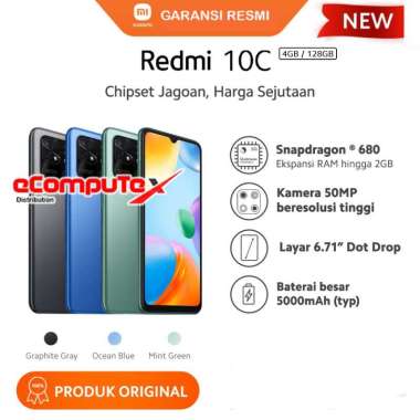 XIAOMI REDMI 10C 4/128 SNAPDRAGON HP XIAOMI 10 C 4/128GB GARANSI RESMI
