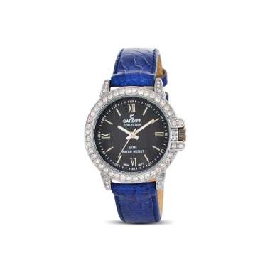 CARDIFF Collection 1056 Jam Tangan Kasual Wanita Silver Biru Hitam