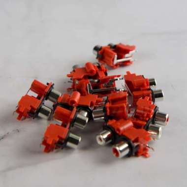 Soket RCA Socket 1x2 2way 2Pin Tancap Bell PCB