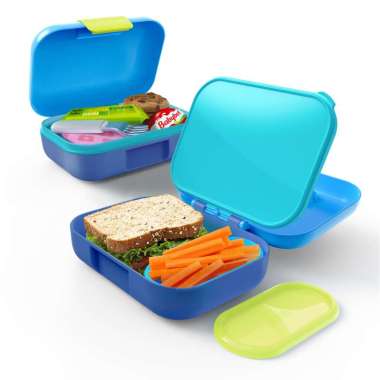 Zoku Blue Neat Bento, Jr - Lunchbox, Tempat Makan Anak Unik, Tempat Makan Anak Anti Tumpah