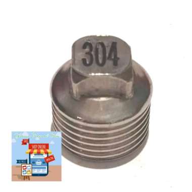 FITTING PIPA PLUG DOP DRAT LUAR 1/2 INCH STAINLESS STEEL