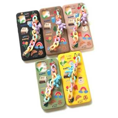 Candy Bear + Chain Case Samsung A7 2018 / A20 / A30 / A21S / A50 / A30S / A50S / A51 / A71 / M30S SA