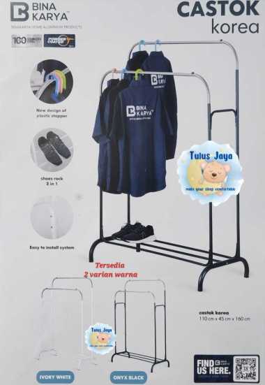 Jemuran Rak Handuk Baju Alumunium Stainless Steel Bina Karya ASLI Capstok Korea