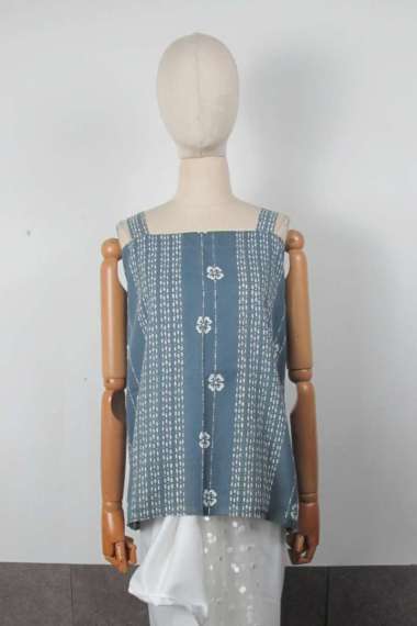 Vasa Top (Garis Bunga) Grey