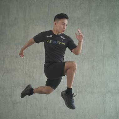 Flexzone Jersey Lari Running Tee Full Reflective Keep Running FTS-049 XL Hitam