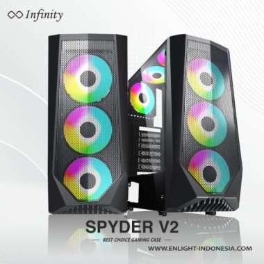 INFINITY SPYDER V2 - mATX, ATX INCLUD3 FAN / Casing Gaming