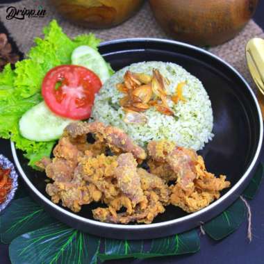 Nasi Daun Jeruk Kulit Ayam Crispy