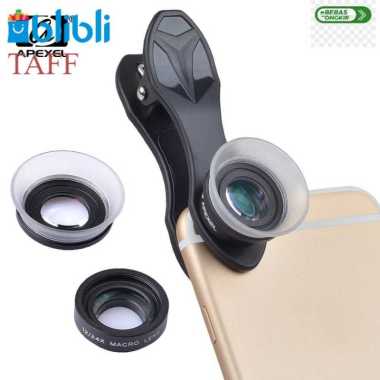 APEXEL Lensa Kamera Smartphone Macro Lens Kit 12x/24x - APL-24XMH Hitam