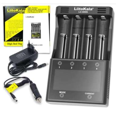 LiitoKala Lii-500S Charger Discharge 4 slot Baterai LCD 1.2 3.7 V Lion