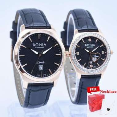 BONIA BNB10680-1532 - BNB10680-2532S -Jam Tangan Couple Kulit Original Wanita