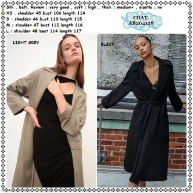 AB264128 Autumn Long Cardigan Coat Blazer Jaket Wanita Korea Import BLACK L