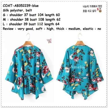 AB352239 Baju Outer Kardigan Cardigan Bunga Kimono Wanita Korea Import