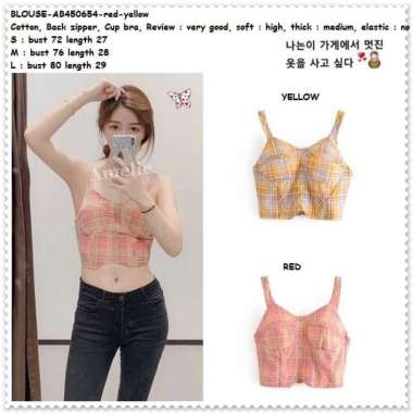 AB450654 Baju Atasan Wanita Crop Top Sexy Tank Top Blouse Korea Import
