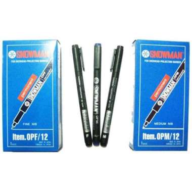 Spidol Permanen Marker - Snowman OHP OPF (Fine) / OPM (Medium) MURAH OPF (Fine) Merah