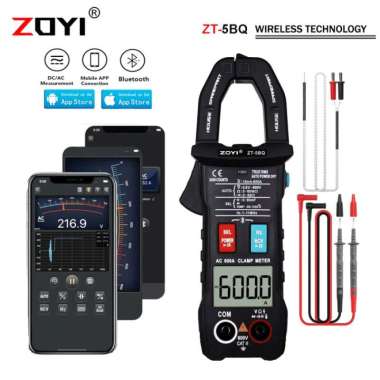 Zoyi ZT-5BQ Tang Amper AC Current 600A Bluetooth Pengukur Arus Listrik