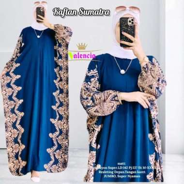 Vinsa Kaftan Wanita Rayon Premium Kaftan Jumbo Batik Lengan Panjang Dress Gamis Bigsize LD 160 cm Se