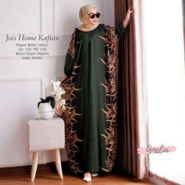 Vinsa Kaftan Wanita Rayon Premium Kaftan Jumbo Batik Lengan Panjang Dress Gamis Bigsize LD 160 cm Se