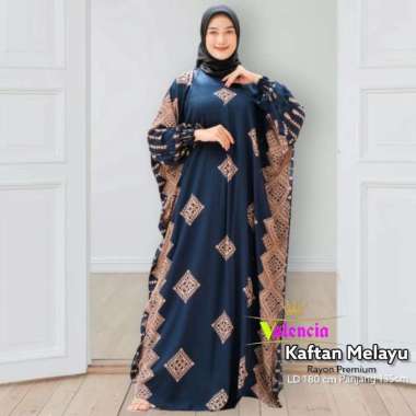 Vinsa Kaftan Wanita Rayon Premium Kaftan Jumbo Batik Lengan Panjang Dress Gamis Bigsize LD 160 cm Se