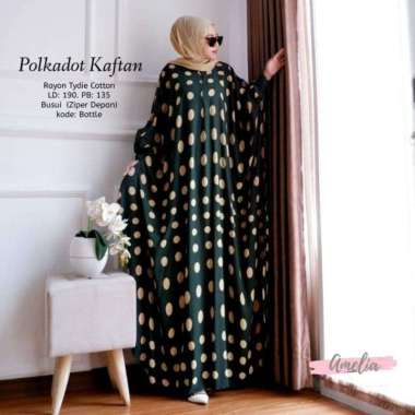 Vinsa Kaftan Wanita Rayon Premium Kaftan Jumbo Batik Lengan Panjang Dress Gamis Bigsize LD 160 cm Se