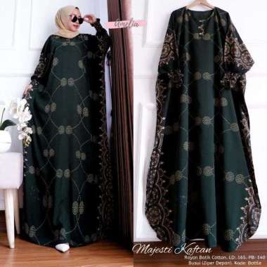 Vinsa Kaftan Wanita Rayon Premium Kaftan Jumbo Batik Lengan Panjang Dress Gamis Bigsize LD 160 cm Se